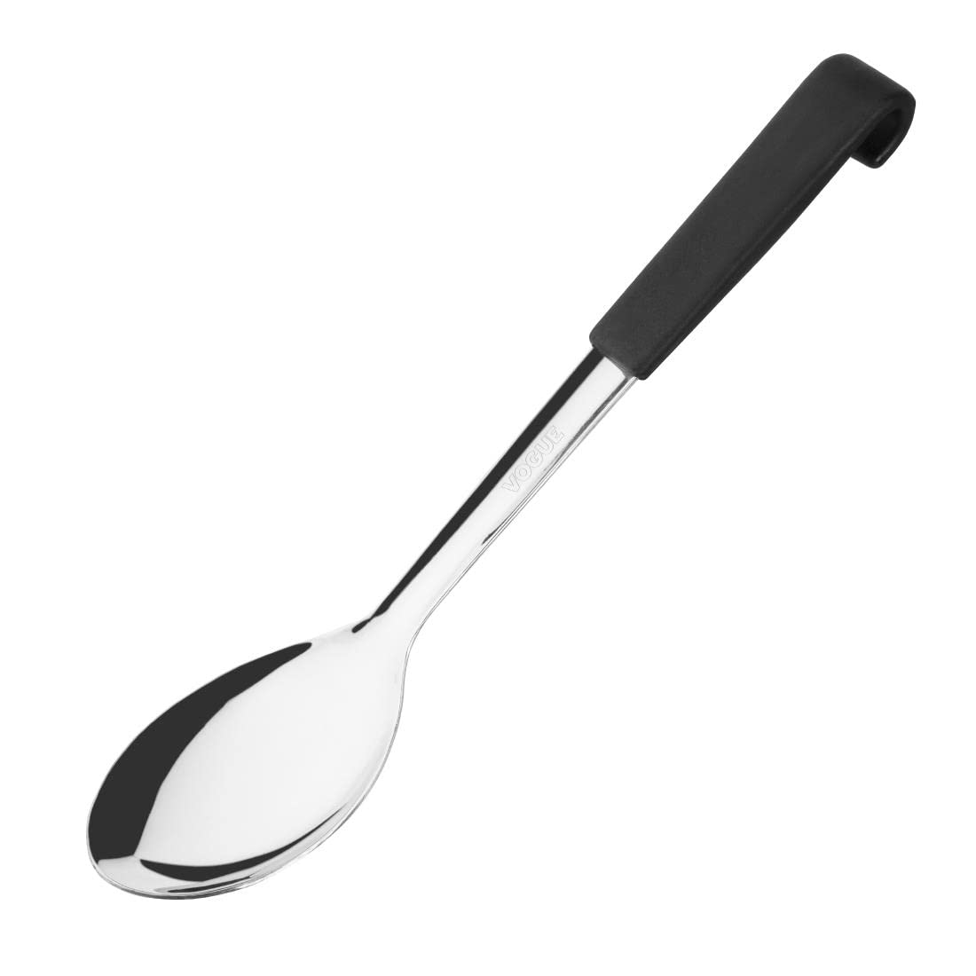 Vogue Professional Black-Handled Large Serving Spoon | 340mm | Stainless Steel | Dishwasher Safe | CS910
