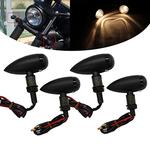 【Indicatori moto 4PCS】 Ogni luce di segnalazione ha 2 fili, può essere utilizzata per luci di posizione, indicatori di direzione o corsa