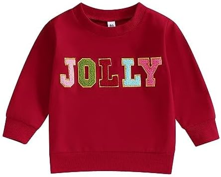 Toddler Christmas Shirt Baby Girl Santa Clause Sweatshirt Merry Christmas Crewneck Pullover Long Sleeve Sweater Top - Image 4