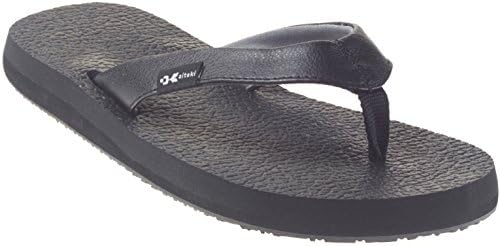 Kaiteki Women's Ultra Comfortable Black Yoga Mat Flip Flops U.S. Size 8