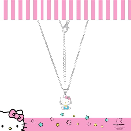Sanrio Hello Kitty Pendant Necklace 18" - Silver Plated Brass and Enamel Hello Kitty Necklace Officially Licensed4