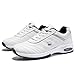 U.Ofeiy Men's Fashion Lace Up Leather Sneaker Casual Anti Slip Spikeless Golf Shoes for Men Outdoor Running Shoes Golfers White Color Size 13