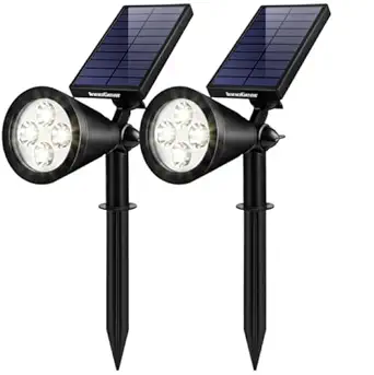 InnoGear Solar Lights Spotlight Outdoor Landscape Lighting Wall Light, Pack of 2 (White Light)