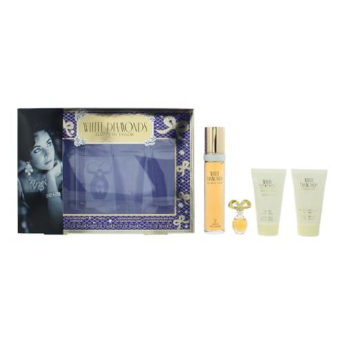 Elizabeth Taylor White Diamonds Perfume for Women Gift Set - 4 PC...