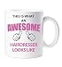 Produktbild 60 Second Makeover® Tasse mit Aufschrift This Is What An Awesome Hairdresser Looks Like, Geschenk für Geburtstag, Weihnachten