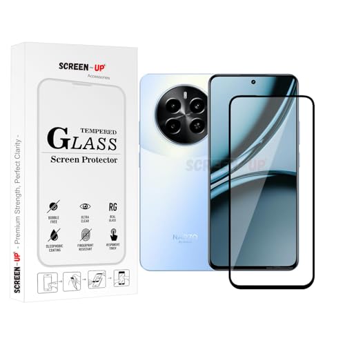 Image of ScreenUp Tempered Glass For Realme Narzo 70 - Ultra Clear, 9H Scratch Resistant, Full Coverage, Easy Install Screen Protector