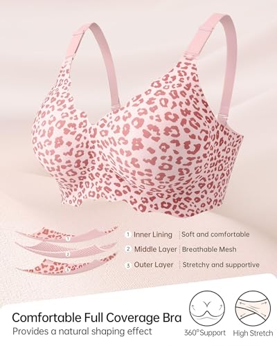 Image of Vertvie Jelly Bras for Women No Underwire Wireless Push Up Bra Full Coverage Bralettes Seamless Comfort Everyday Sports Bra