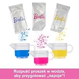 Barbie Relaks w kafejce Zestaw + lalka, mebelki i figurka kotka, około 20 akcesoriów, w tym imbryk zmieniający kolor, HKT94