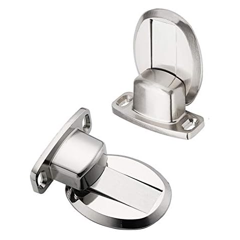 2 Pcs Magnetic Door Stopper,Heavy Duty Metal Door Stop Catch Holder Doorstop Floor Mounted,Self Adhesive and Screws Included Cover