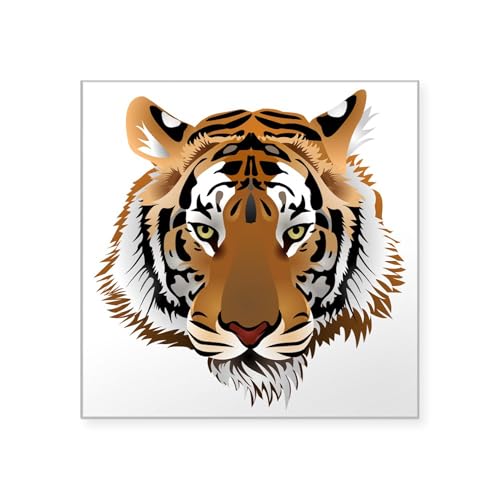 CafePress Tiger Square Sticker 3 X 3 Square Bumper Sticker Car Decal