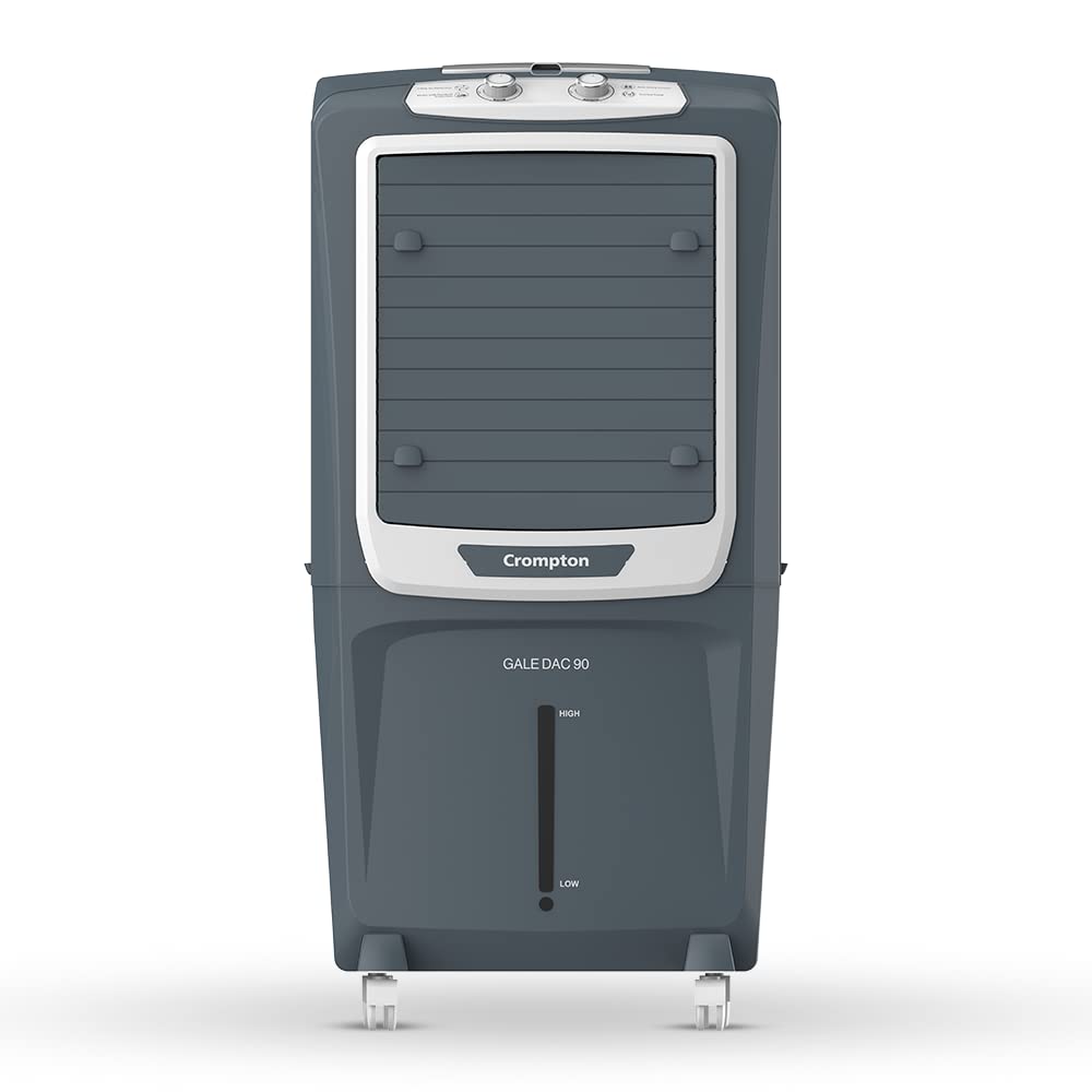 Crompton Gale 90 Litres Desert Air Cooler for home | Large & Easy Clean Ice Chamber | 4-Way Air Deflection | Density Honeycomb Pads | Everlast Pump