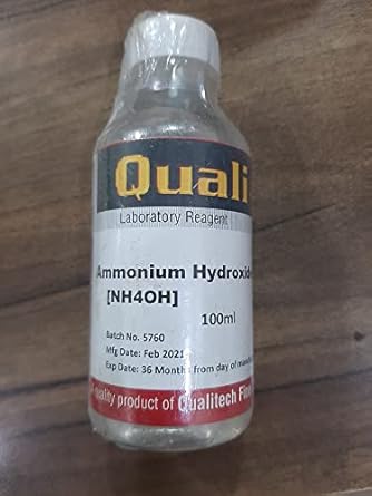 Microtroniks QUALI-TECH 99% Pure Ammonium Hydroxide Solution (NH4OH), 100ml (CAS: 1336-21-6)