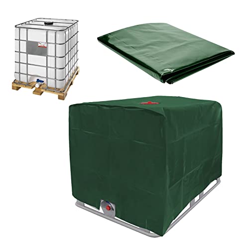 Bâche Couverture Réservoir IBC, Bâche De Protection pour Conteneur IBC 1000L 120x100x116cm Capôt de Protection Container Citerne Eau, Tissu Oxford Étanche, étanche à la poussière, Film UV (Vert) Cover