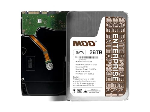 MDD (MDD26TSATA51272E) 26TB 7200RPM 512MB Cache SATA 6.0Gb/s 3.5inch Internal Enterprise Hard Drive - 5 Years Warranty (Renewed)