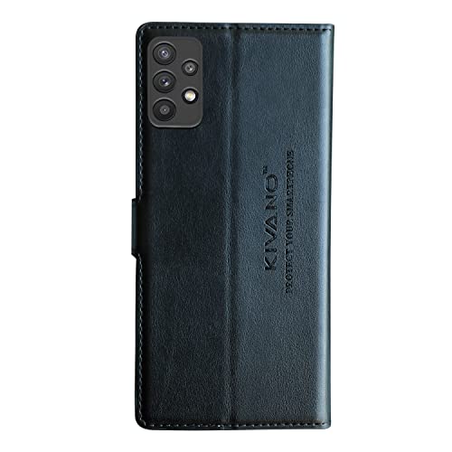 Image of KIVANO PROFESSIONAL SERIES Wallet Case for Samsung Galaxy M32 5G | LUXURIOUS DESIGN | HANDCRAFTED UNIQUE | PREMIUM | PU Leather Flip Cover | Card Slots | Kickstand | Protective Case | Magnetic Closure - Black