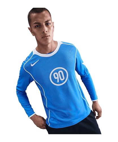 Nike M NK DF T90 Ls Energy 4 T-Shirt, Lt Photo Blue/White/White/Whit, S Hommes