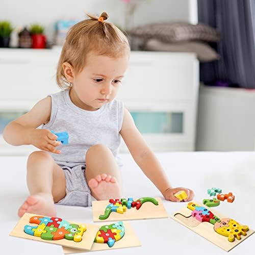 Wooden Puzzles for Toddlers 1-3 | Montessori Toys for Toddlers 2 Years Old | Puzzles for Kids 3-5 | Puzzles for Kids 4-8 Years Old | 4-Pack Toddler Puzzle Toddler Toys 7 41OcqzEedPL. AC