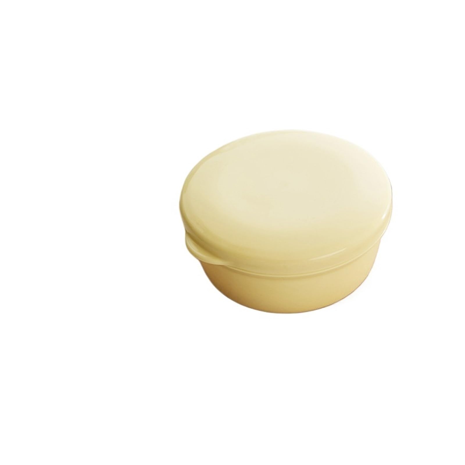 Plastic Soap Container Bar Holder Travel Case Portable Round Dishes with Lid Leak-Proof Box For Bathroom(Yellow)