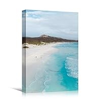 Canvas Wall Art Seashore View Beach Beach Blue Coastal Cool Photography Relax/Calm - 12x18 inches