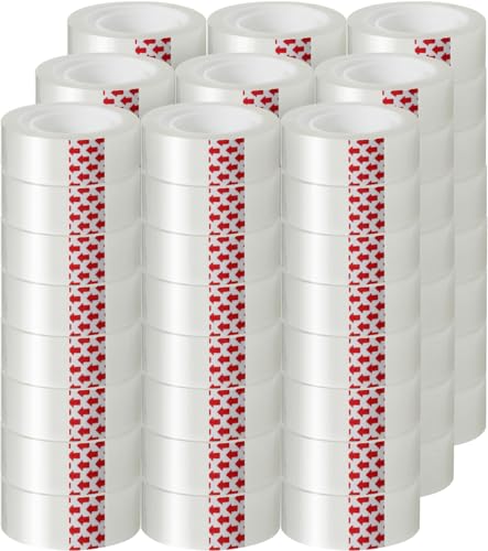 Image of 72 Rolls Transparent Tape Refills, Clear Tape Dispenser Refill Rolls, Glossy Gift Wrap Tapes for Office, School, Home, 3 /4 x 800 Inches
