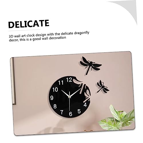 Horloge murale libellule design épuré Amosfun pour décoration raffinée - 6