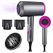 Ionic Hair Dryer, 1800W Professional Hair Dryer for Fast Drying, Hair Blow Dryer with 2 Concentrator, Travel Hair Dryer with 3 Temperature & 2 Speed, Low Radiation, for Home, Salon, Pregnant, Children