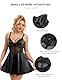 ohmydear Dessous Damen Sexy Reizwäsche Curvy Lederkleid Damen Elegant A Linie Partykleid Push Up Babydoll Wetlook Kleid Sexy Große Größe Leather Lingerie Schwarz
