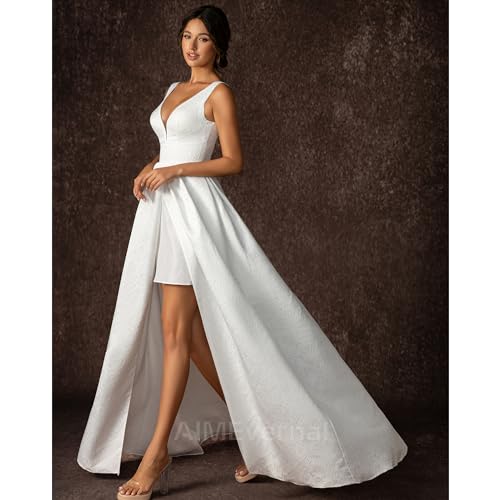 Bride Wedding Dress of Elegant Royal Style,2024 Summer Beach Wedding Gown Simple Series,Summer Wedding Guest Dress Front Slit3