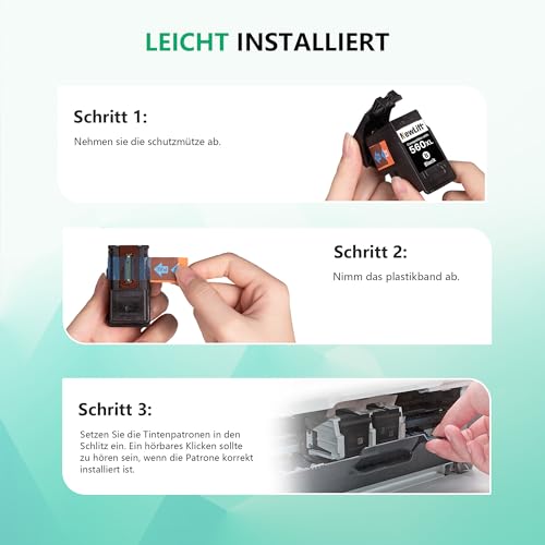 NewLift 560XL 561XL Patronen für Canon Druckerpatronen 560 561 PG-560XL CL-561XL für Canon Pixma TS5350i TS5350 TS5350a TS5351 TS5351a TS5351i TS5352 TS5352a TS5353 TS5353a（Schwarz Farbe 2-Pack）