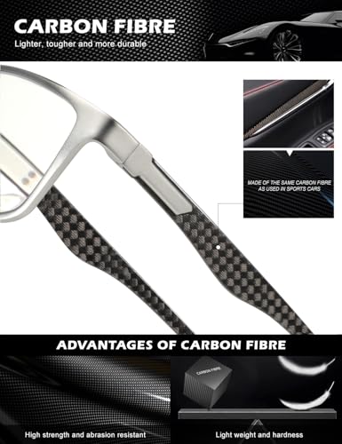 Image of ANYLUV Reading Glasses Men, Relieve Eyestrain and Eye Protection, Al-Mg Metal Computer Blue Light Blocking Glasses