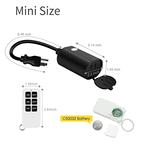 Minoston Outdoor Remote Control Outlet Wireless Remote Plug Weatherproof Heavy Duty 15A 125V, 100 Ft Range, 1 Remote 3 Outlet, Battery Included, 3 Pack(Mp22R-3) #TOP5