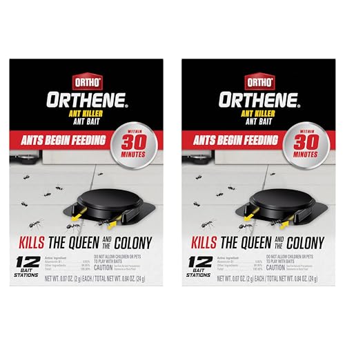 Ortho Orthene Ant Killer Ant Bait, Indoor Ant Killer, Kills The Queen and The Colony, 12 Stations, 2-Pack