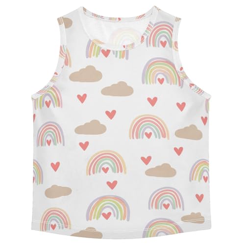 J JOYSAY Cloud Heart Soft White Boys Tank Top Sleeveless Muscle Shirts Quick Dry Kids T-Shirts 3-15T