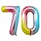 Amazon.com: GOER 42 Inch Pink 70 Number Balloons for 70th Birthday ...