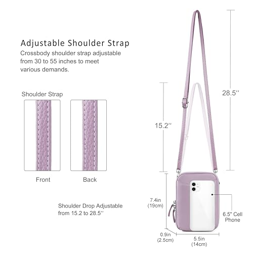 Image of befen Genuine Leather Crossbody Cell Phone Purse for Women, Small Zip Around RFID Blocking Crossbody Wallet Bags