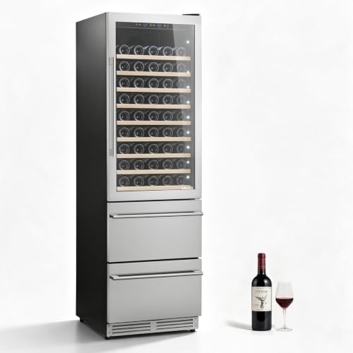 Image of VEVOR 24in Wine Fridge Beer Cooler Refrigerator 108 Bottle 150 Can Capacity