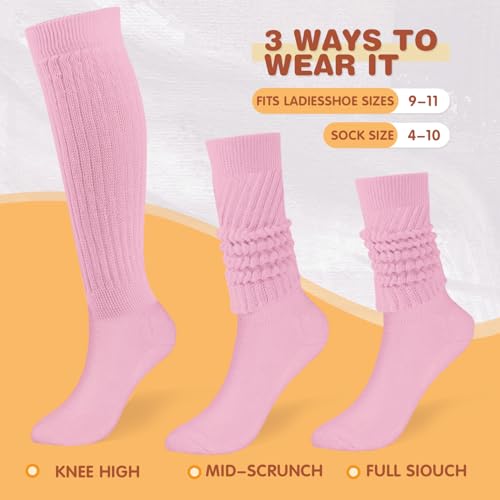 Image of Buauty Slouch Socks for Women, Soft Extra Long Chunky Scrunch Knee High Sock Winter Knit Slouchy Socks Leg Warmmers