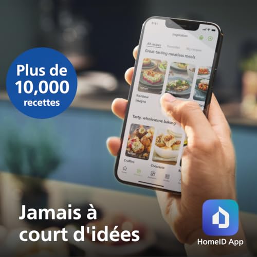 PHILIPS Air Fryer Série 3000 6.2L, air fryer 14 en 1, Technologie Rapid Air, jusqu'à 90% de matières grasses en moins, Digital, App HomeID (HD9270/90)