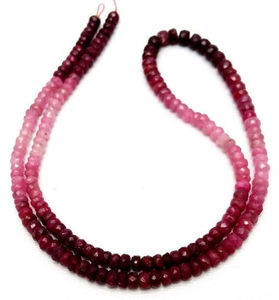 Perles de rubis véritables en fil de 39cm pour la fabrication de bijoux artisanaux DIY
