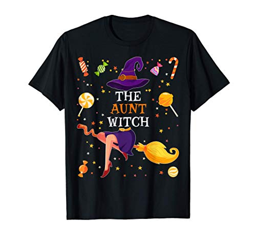 The Aunt Witch Funny Matching Family Halloween Candy Gift Camiseta