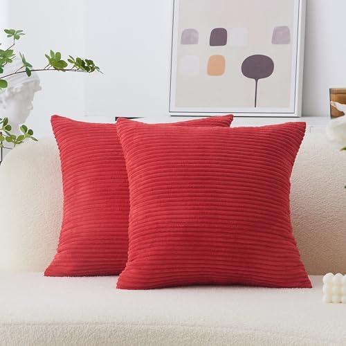 Home Brilliant Decorative Red Cushion Covers Plush Throw Pillow C...