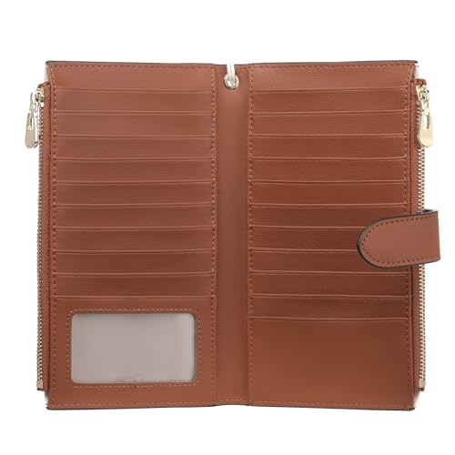 FALAN MULE Wallet Women Multi Card Slim Leather RFID Blocking Credit Card Holder Wallet Purse with Zipper Pocket