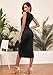 oten Women's Casual Sleeveless Cutout Side Slit Crew Neck Ribbed Knit Party Bodycon Midi Dresses Black Medium