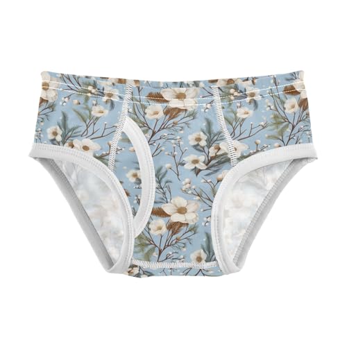 ODAWA Cotton Flowers Blue Kids Underwear Boys, Toddler Boy Underwear 2T