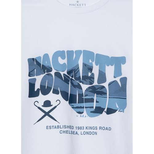 Hackett London Para Menino. HK5000004 T-Shirt Ondulada Branca (7AñOs= 122Cm), Branco, Casual, AlgodãO, Manga Curta, Moda Infantil - 3