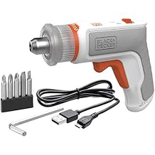 beyond by BLACK+DECKER 4V MAX* Cordless Screwdriver, Hex, L-Shaped, 2-Inch Assorted Bits BCRTA601WAPB , White