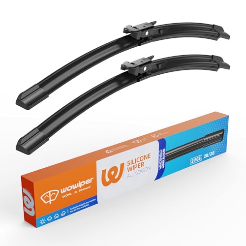 Image of Silicone Wiper Blades 28 inch + 28 inch Automotive Replacement Windshield Wiper Blades for Ford Escape 2019-2013 /Focus 2018-2012 /Edge 2020-2015 OEM Quality Wipers for Front Windshield(Set of 2)