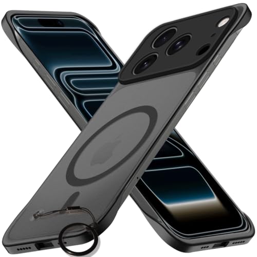 Image of TheGiftKart Hybrid Ultimate Slim Back Case Cover for iPhone XVIII Pro | Lightweight Profile | Frosted Matte Translucent Hard Case Cover for iPhone XVIII Pro (PC & TPU, MagSafe Compatible, Black Sides)