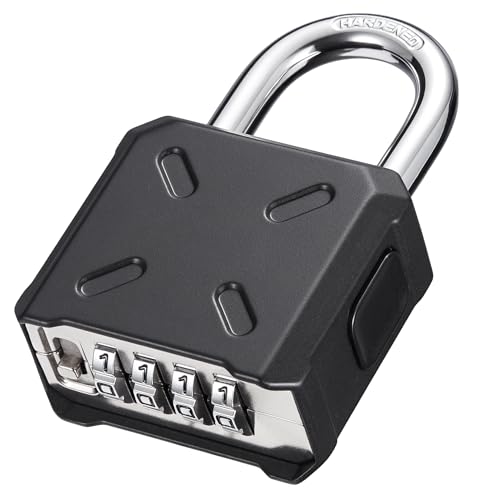 Image of Puroma Combination Lock Heavy Duty Outdoor Padlock, Security Customizable 4 Digit Code Gate Locks for Fence, Toolbox, Case, Hasp Storage,1 Pack