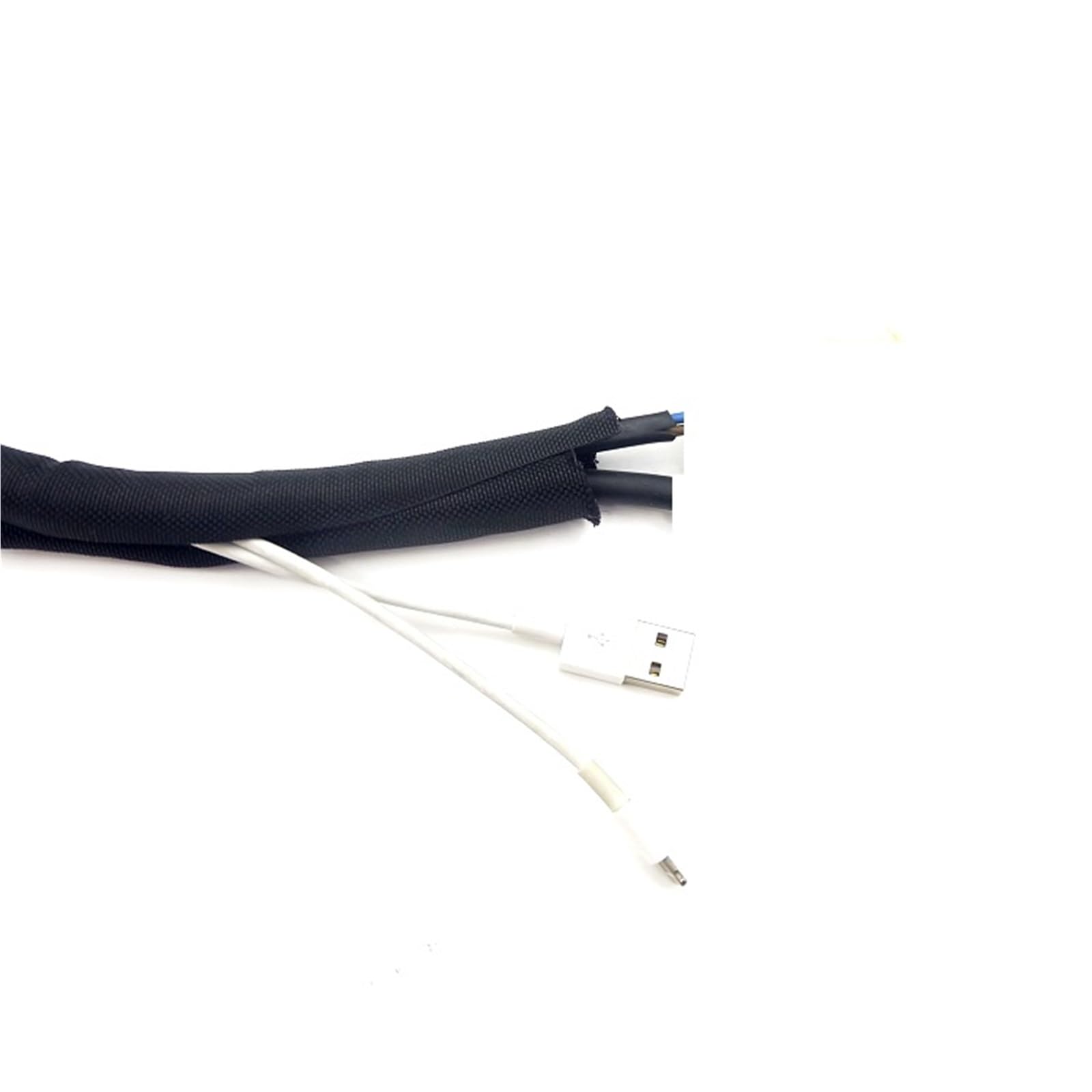 Guaina per cavi a chiusura automatica, 1-5 m, telaio espandibile in PET intrecciato da 3 mm-60 mm, per la gestione automatica delle linee e la protezione dei fili (nero, 19 mm, 5 m)